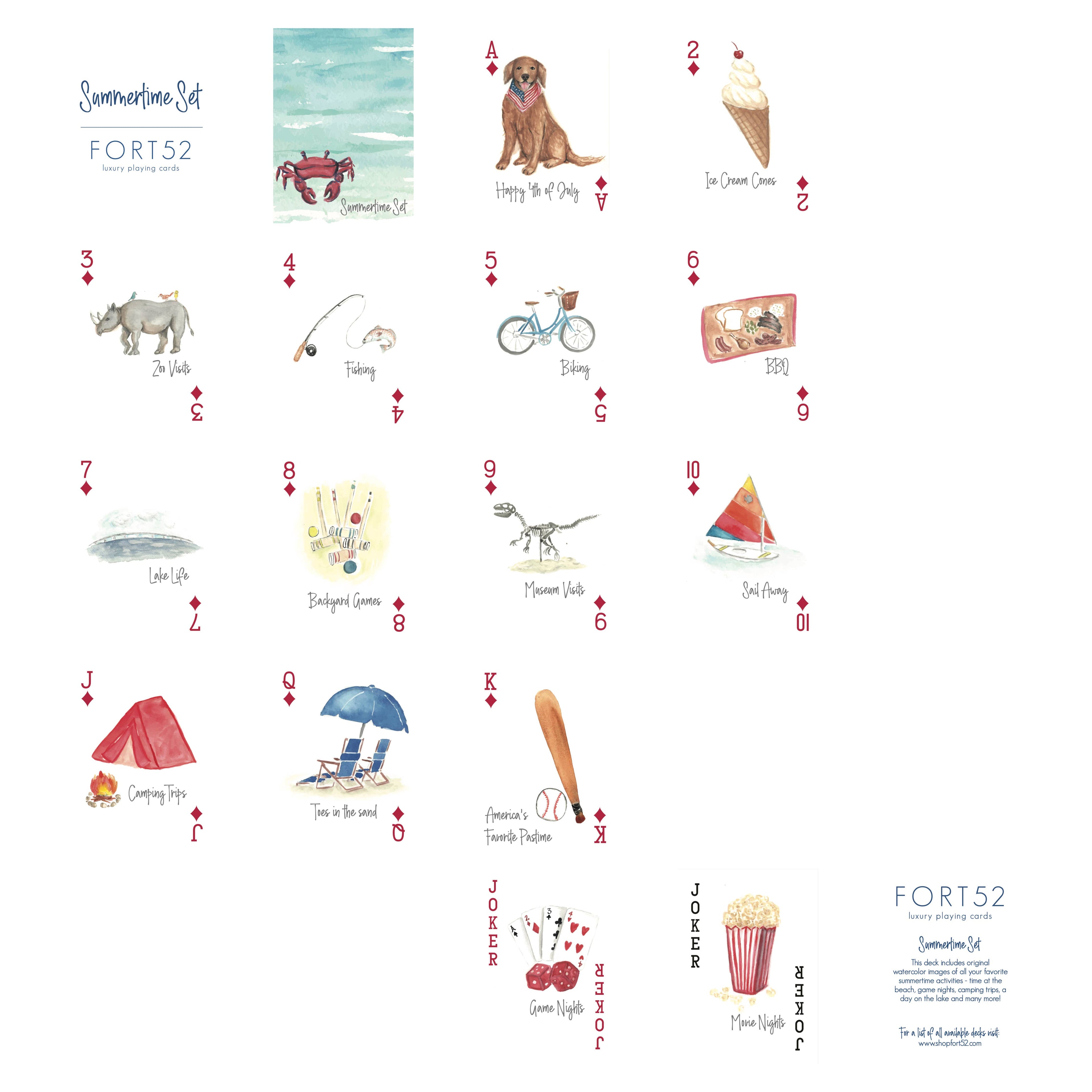 Summertime Set Playing Cards