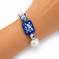 Mahjong Bird Tile Mixed Bead Stretch Bracelet
