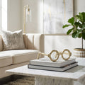 Gold Metal Abstract Round Glasses Sculpture