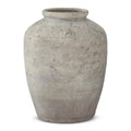 Taupe Textured Distressed Ceramic Vase 16"