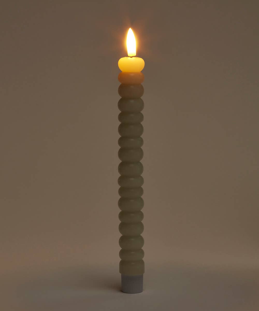 Cream Bubble Design LED Taper Candle