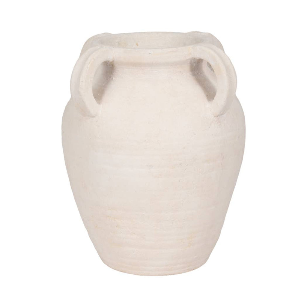 White Pottery Multi-Handle Jug Vase 12"