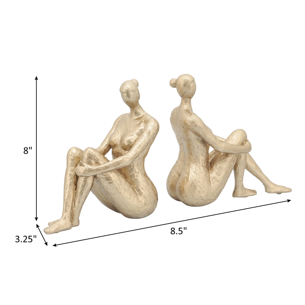 Bookends Gold Resin Modern Lady