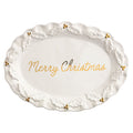 Gold Holly Merry Christmas Platter