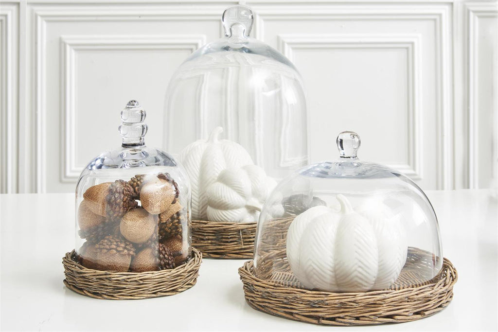 White Ceramic Chevron Embossed Pumpkin