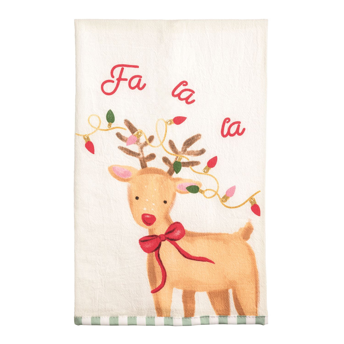 Fa La La Reindeer Whimsy Christmas Towel