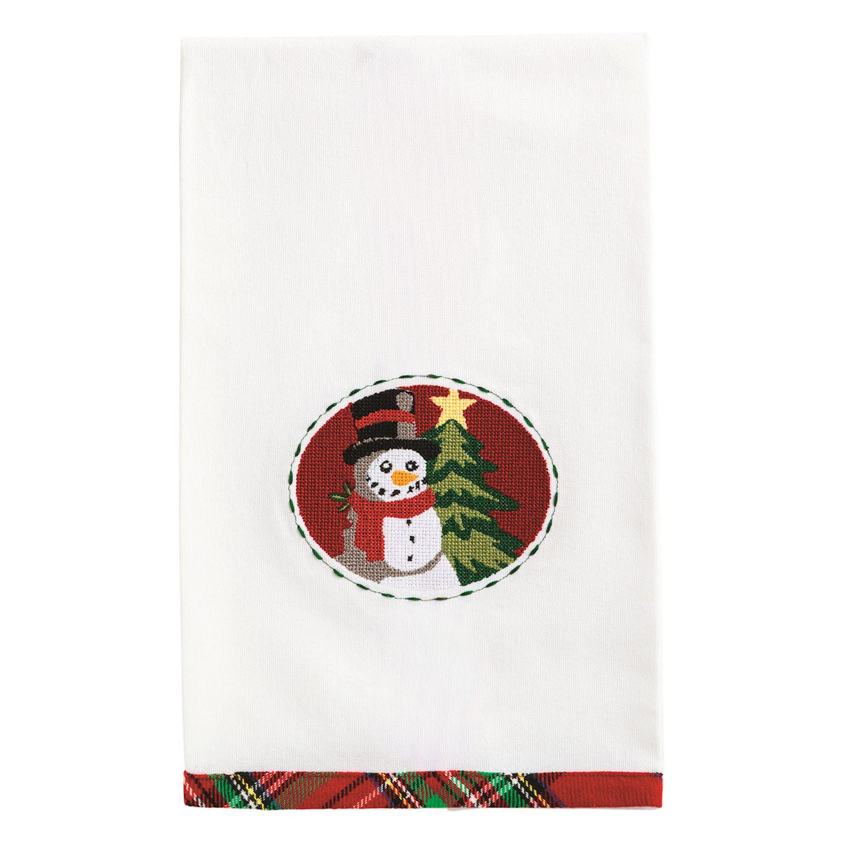 Snowman Needlepoint Christmas Towel