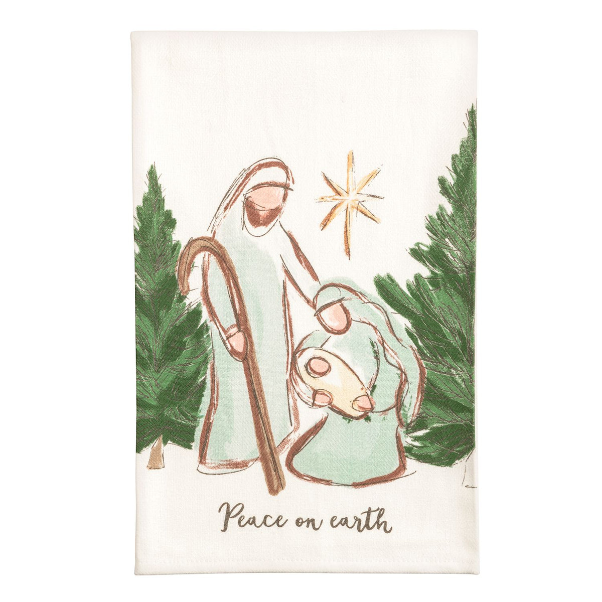Mary Printed Towel Peace on Earth