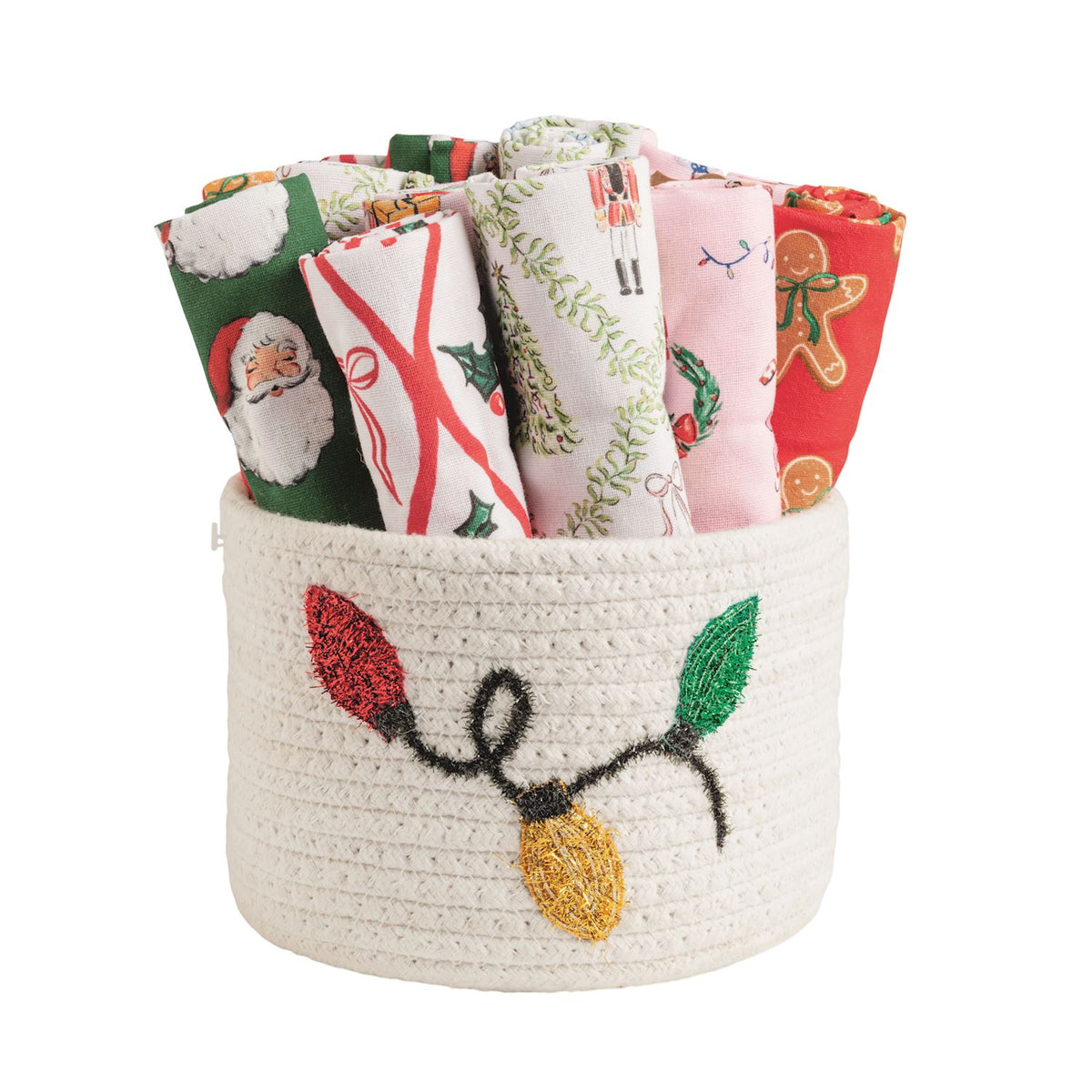 Rolled Patterned Christmas Towel