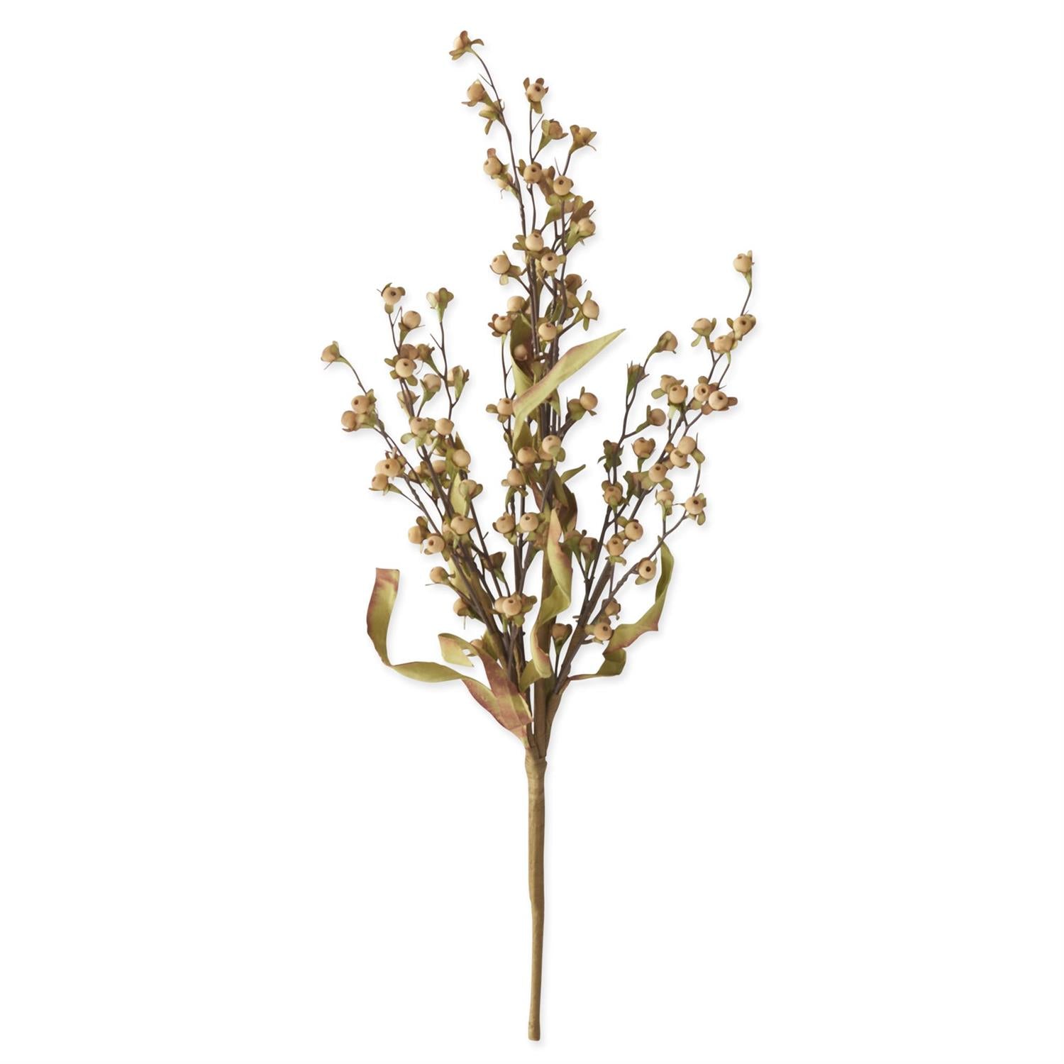 Cream Wood Bead Berry Bush 23"