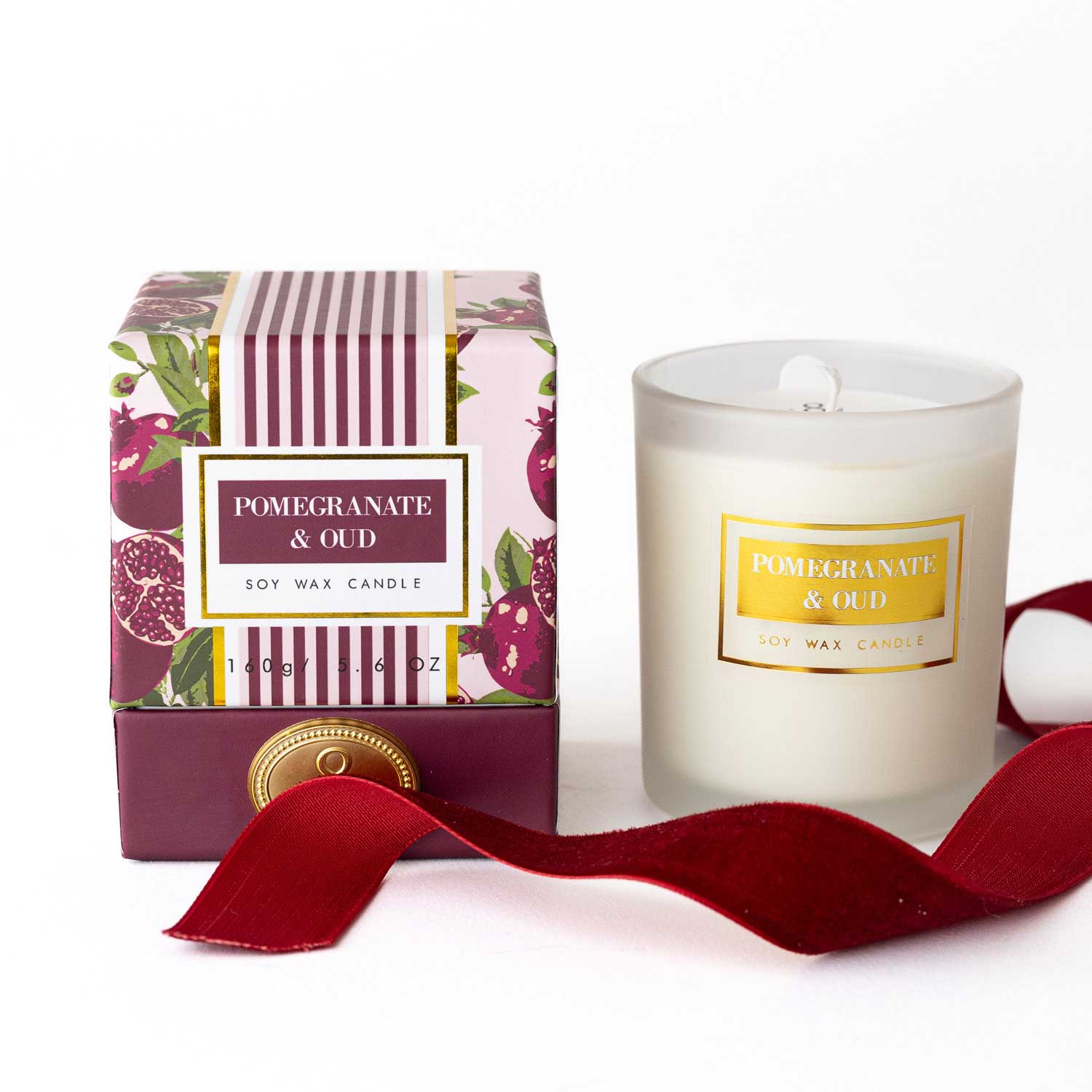Pomegranate & Oud Boxed Soy Candle, 5.6oz