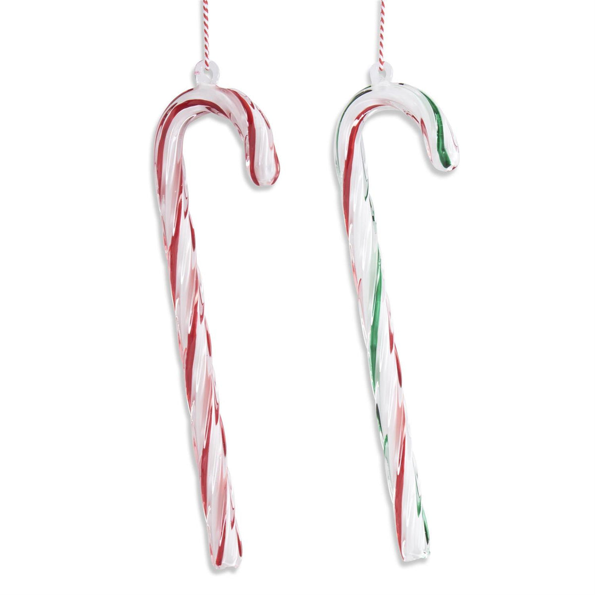 Assorted Blown Glass Candy Cane Ornament