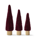 Burgundy Velvet Braided Cone Tree w/Gold Base 19.5 Inch