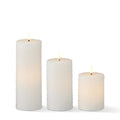 White Snowy LED Pillar Candle w/Timer 9 Inch