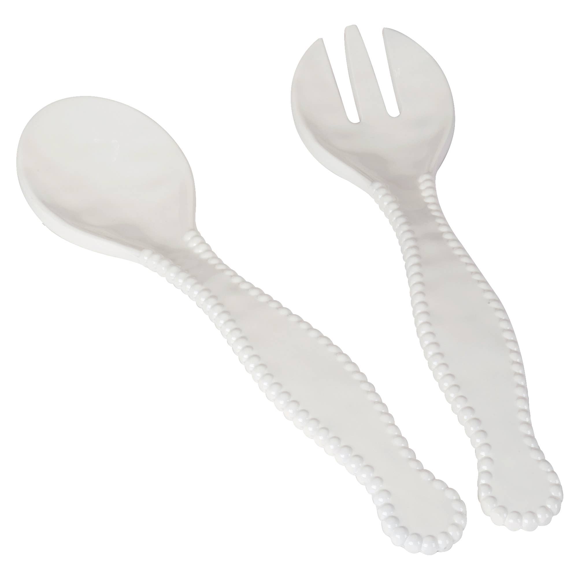 Perlette Cream Melamine Salad Server Set