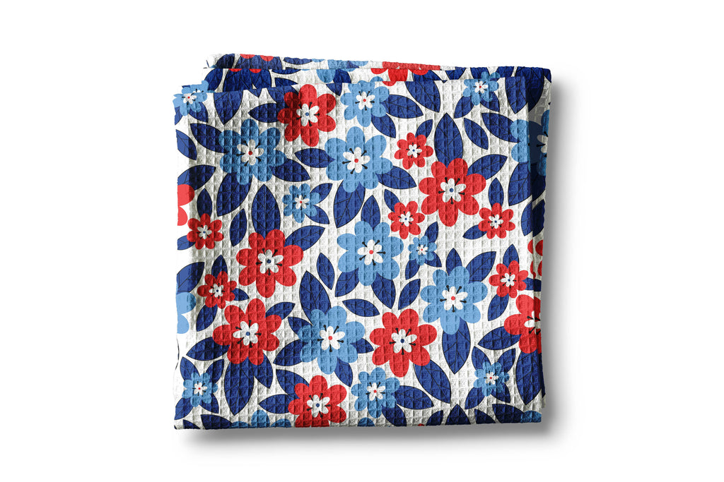 Tea Towel Patriotic Flowers
