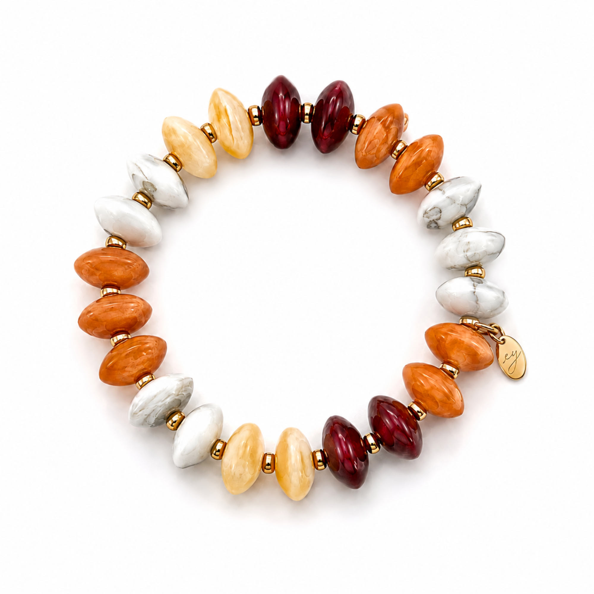 Pebble Stretch Bracelet, Acrylic & Stainless Steel Beads