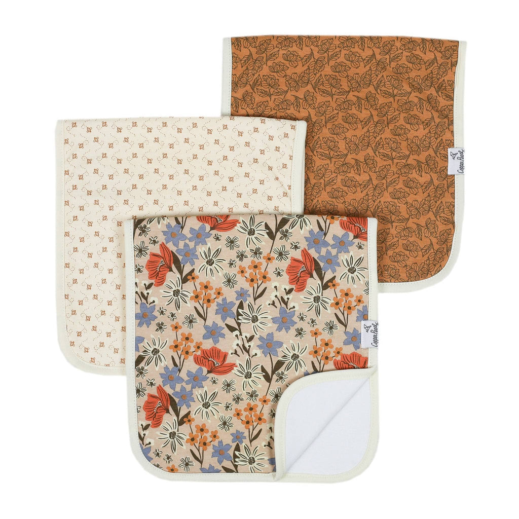3 Pack Premium Burp Cloths - Eden