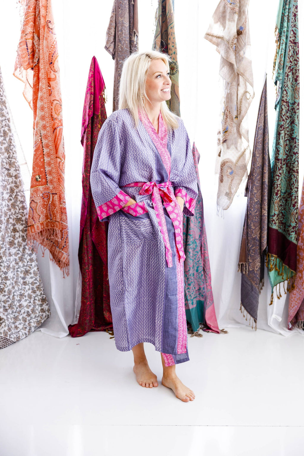 Art Silk Sari Robe Full Length