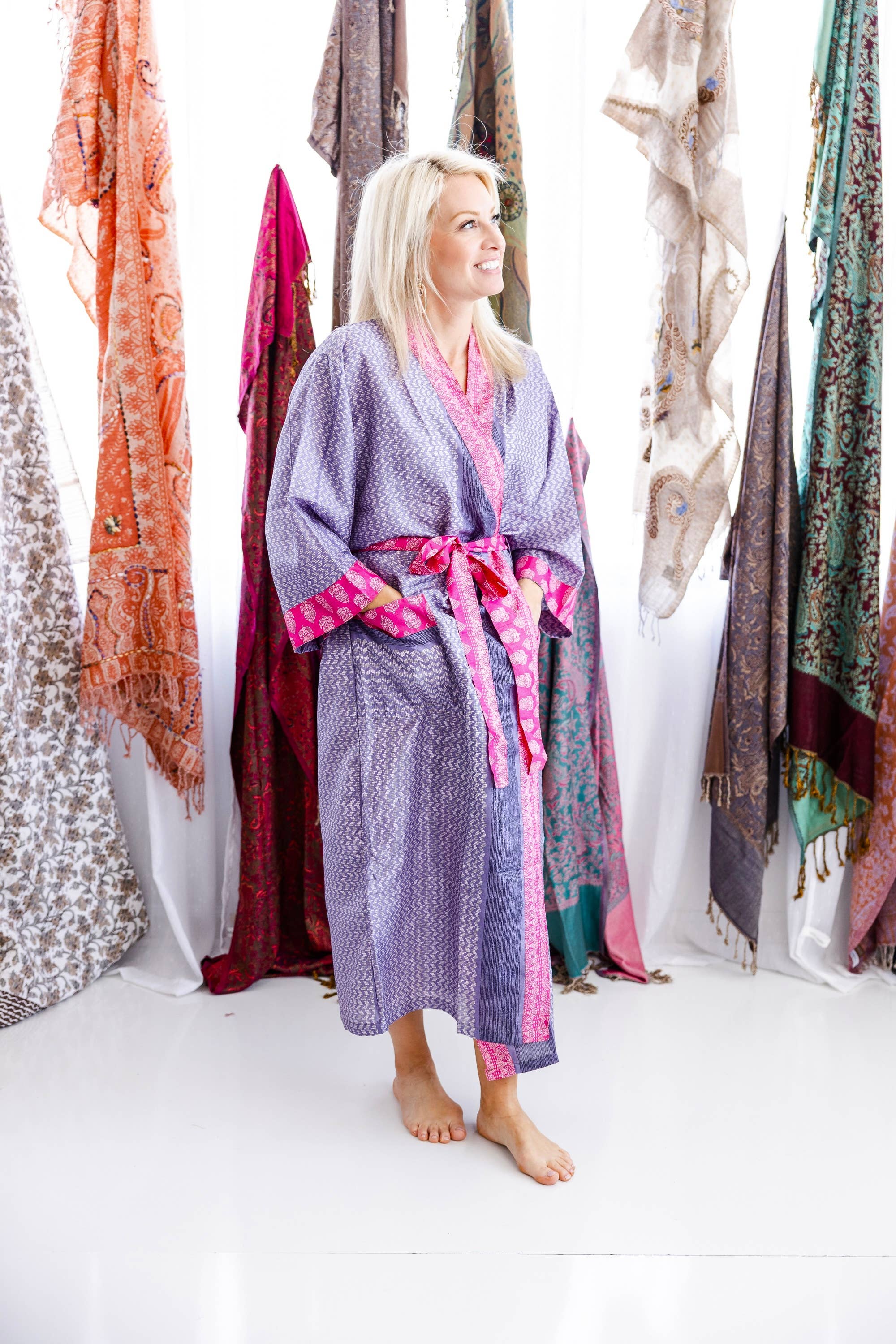 Art Silk Sari Robe Full Length