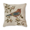 Rust and Blue Bird Emb Pillow 18"