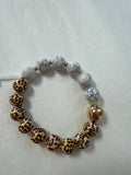 Stretch bracelet semi precious with animal print