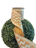 Embroidered Dupion Fused Sage Green/Khaki 4" wide - 10 yards