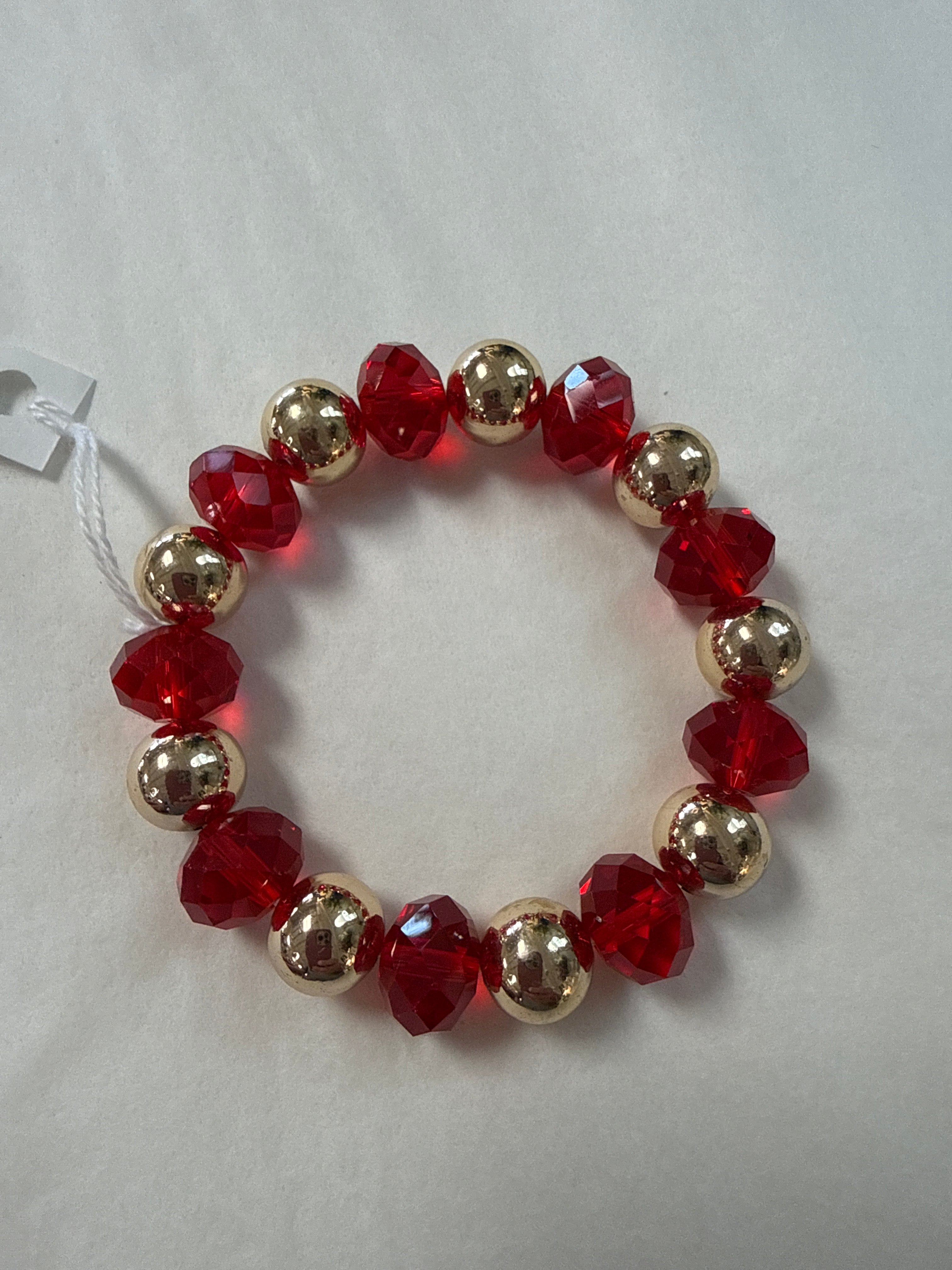 Stretch Bracelet Red and Gold