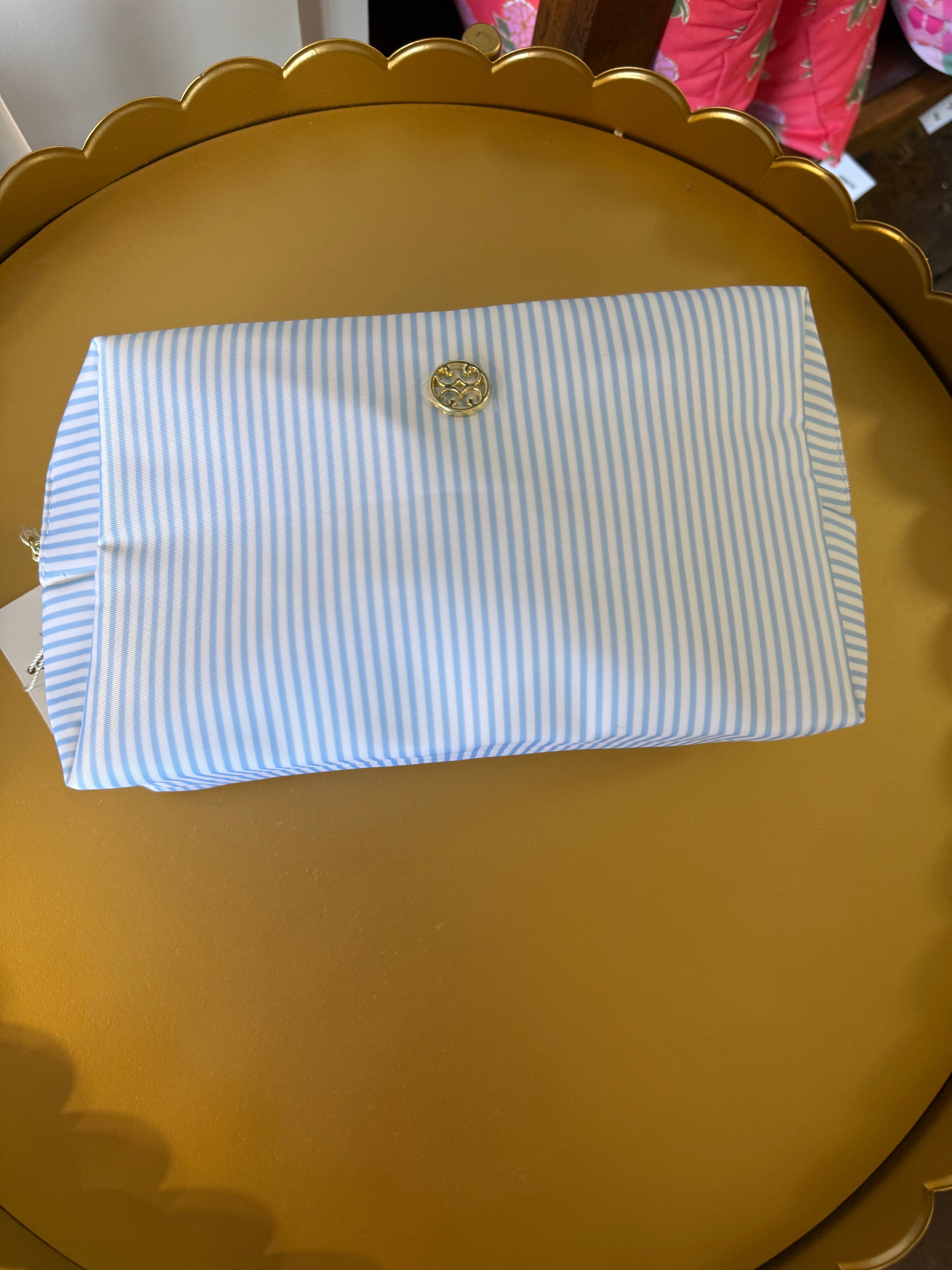 Cosmetic Bag Lets Face It Blue Stripe