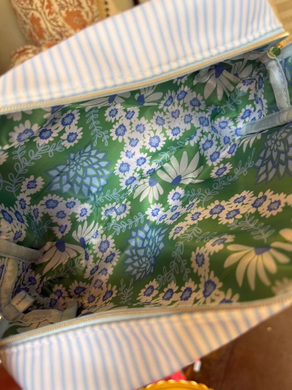Cosmetic Bag Lets Face It Blue Stripe