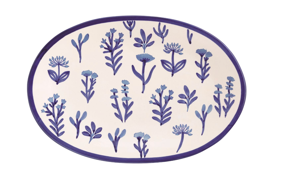 Blue Floral Platter