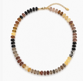 Color Garden Beaded Necklace – Natural Amber Stone Beads Mix