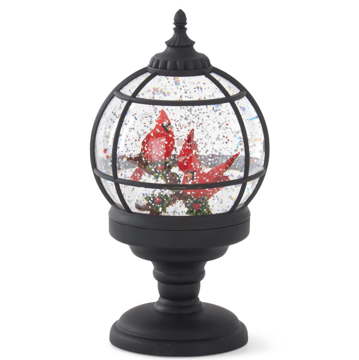 Cardinal Snow Globe Black Grid LED 9.5 Inch