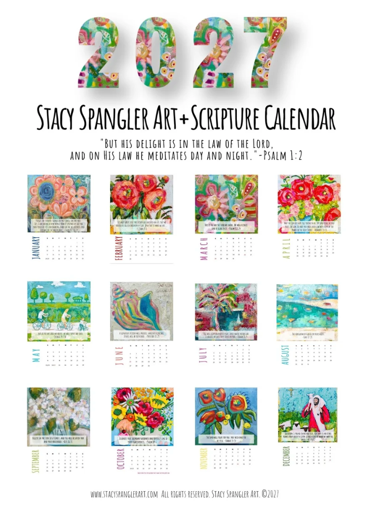 2027 Stacy Spangler Art Scripture Calendar Refill
