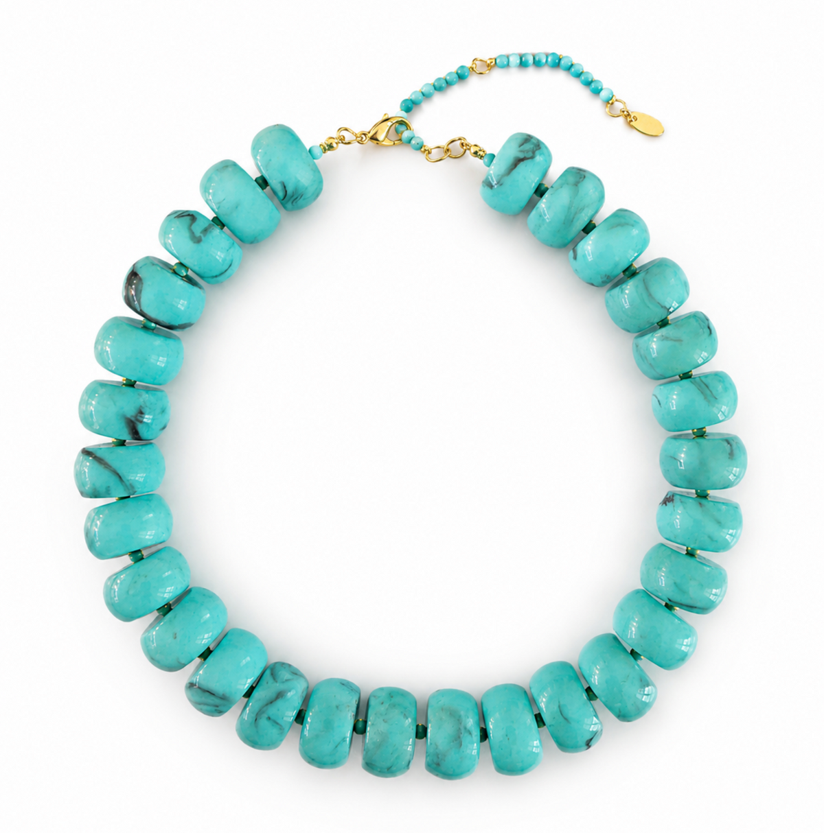 Chunky Resin & Natural Stone Bead Necklace