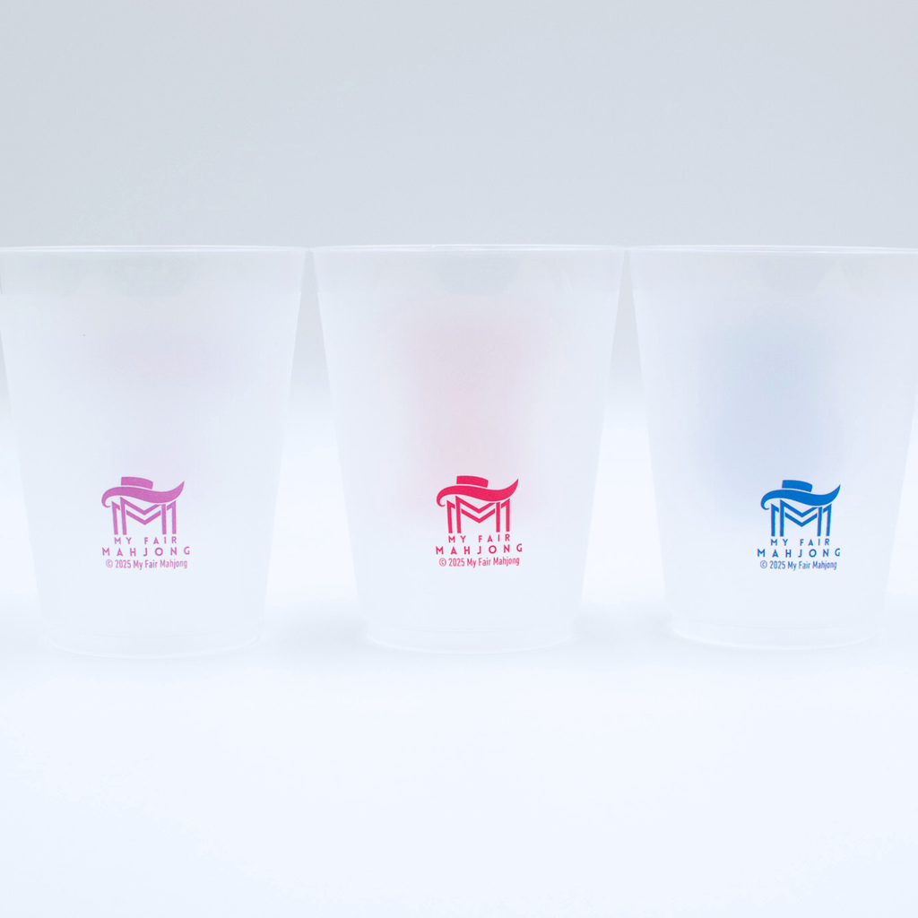 Mahjong Frosted Cups  |  10 Different Designs in Every Pack