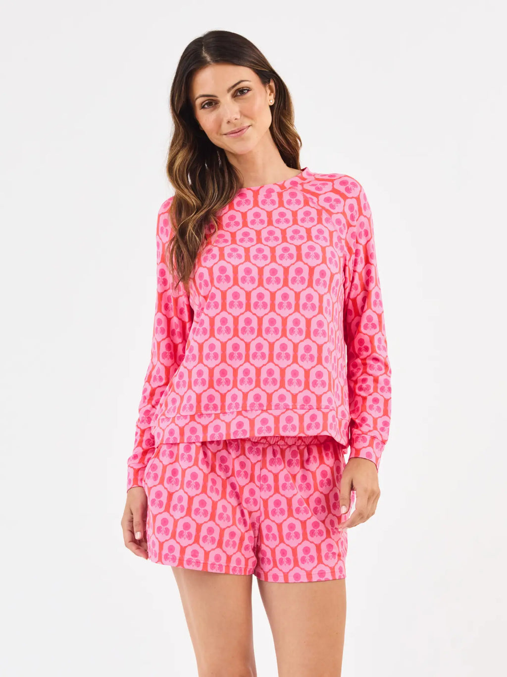 PJ Short Set Annie Rosette Charm Pink