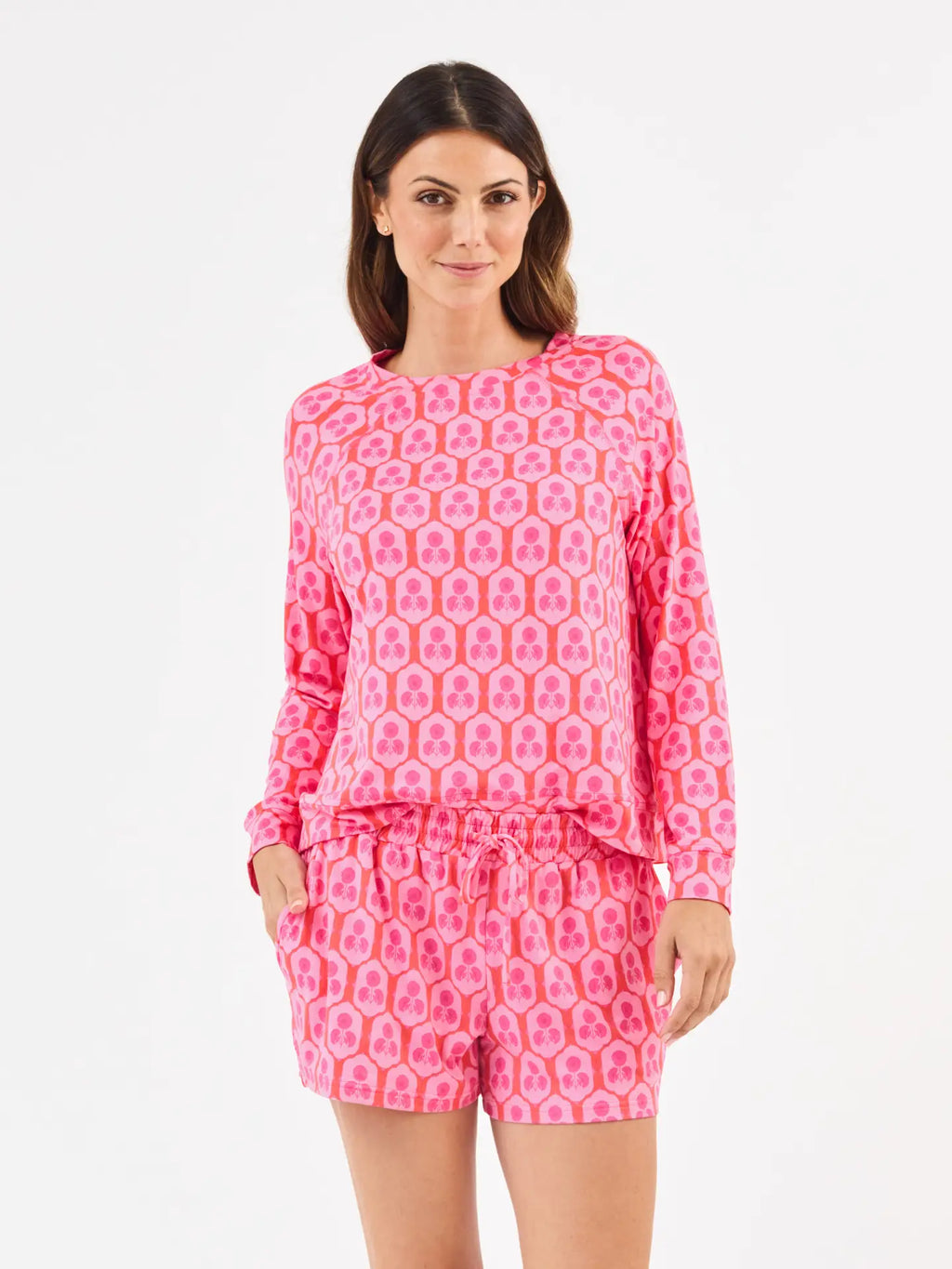 PJ Short Set Annie Rosette Charm Pink