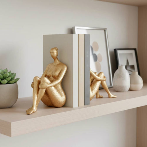 Bookends Gold Resin Modern Lady