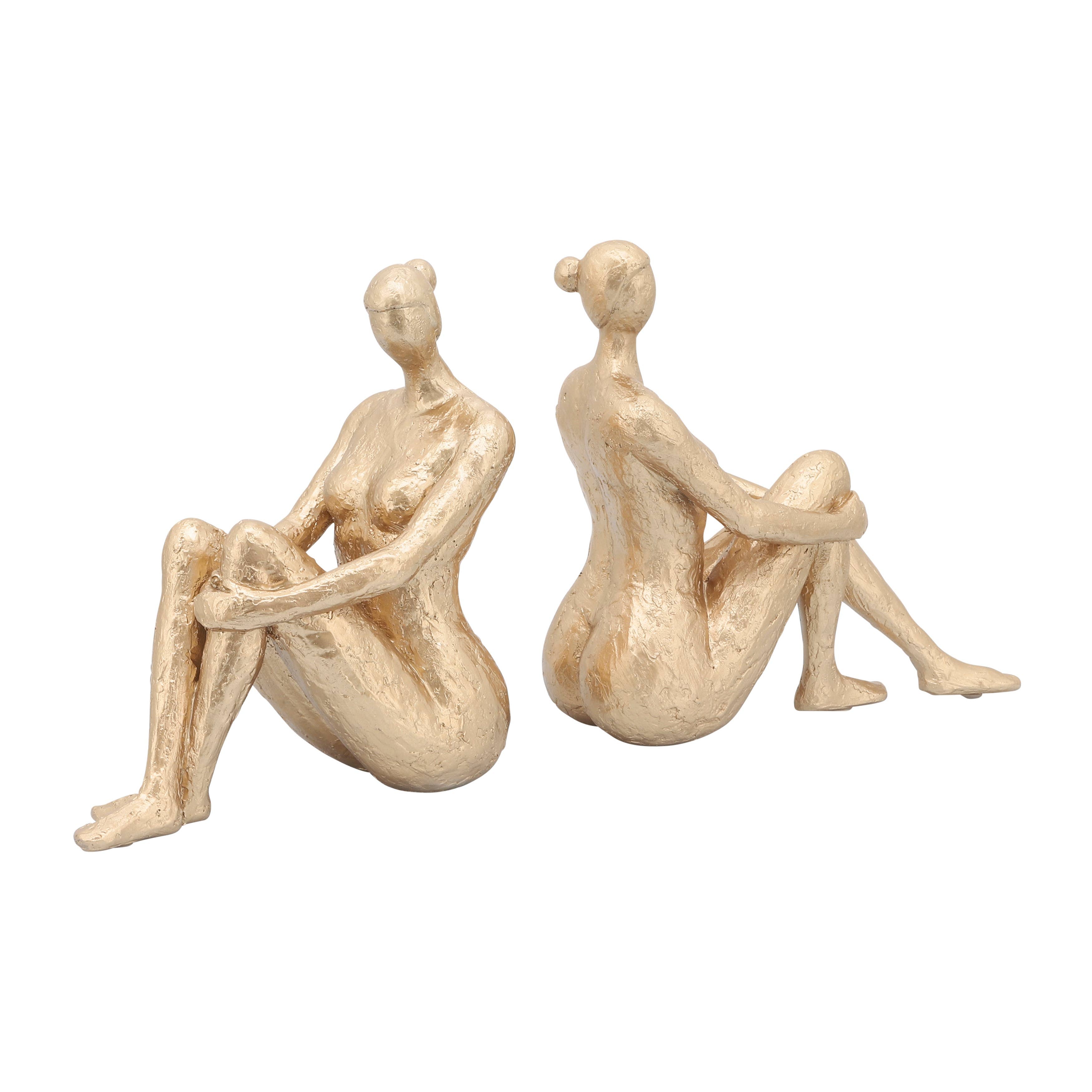 Bookends Gold Resin Modern Lady