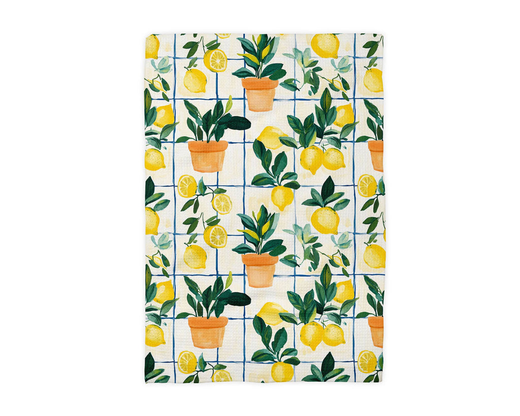 Tea Towel Lemon Plaid