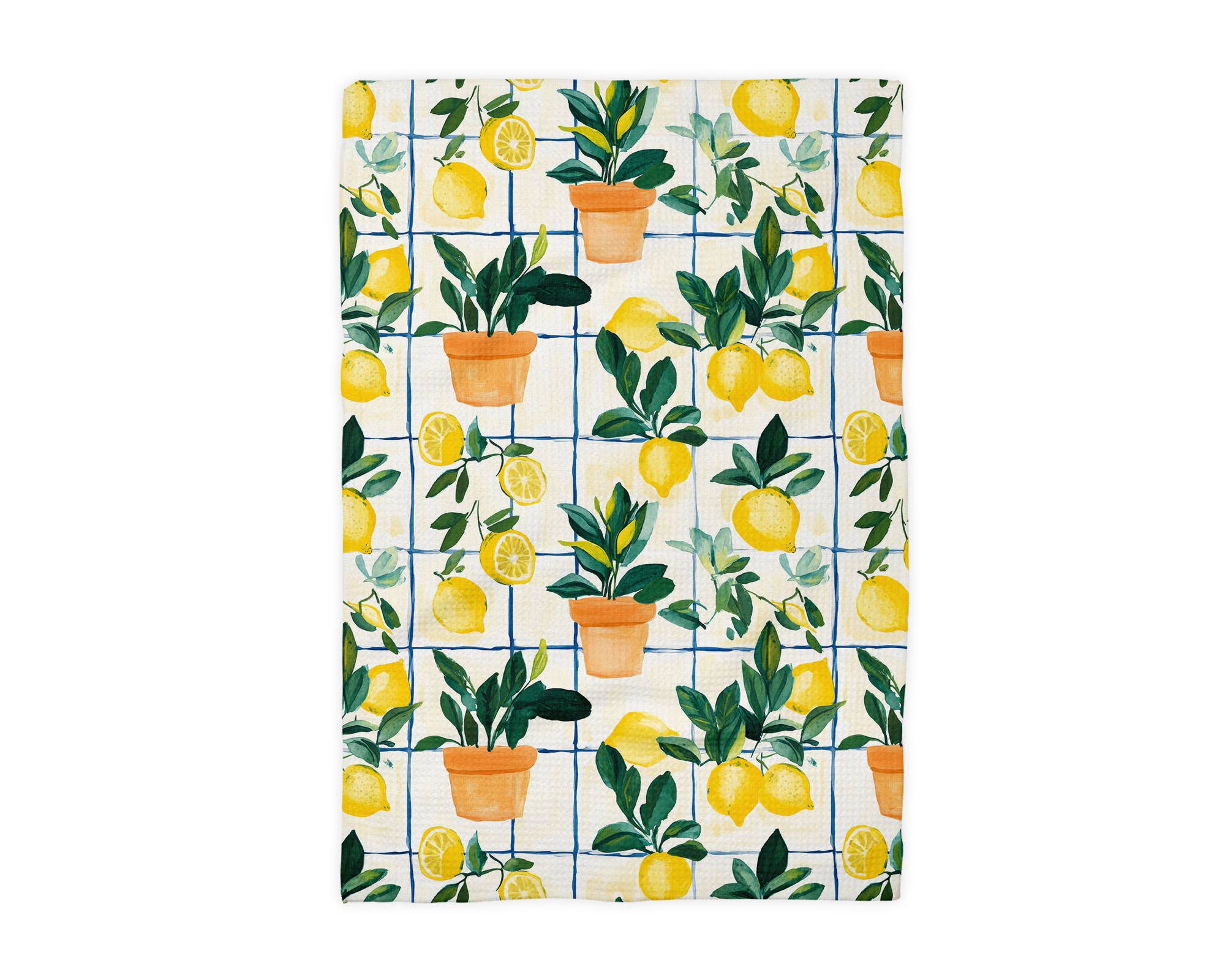 Tea Towel Lemon Plaid