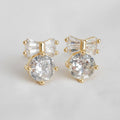 Cubic Zirconia Bowknot Stud Earrings