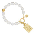 Susan Shaw 1 Bam Bird Mahjong Tile Pearl Bracelet