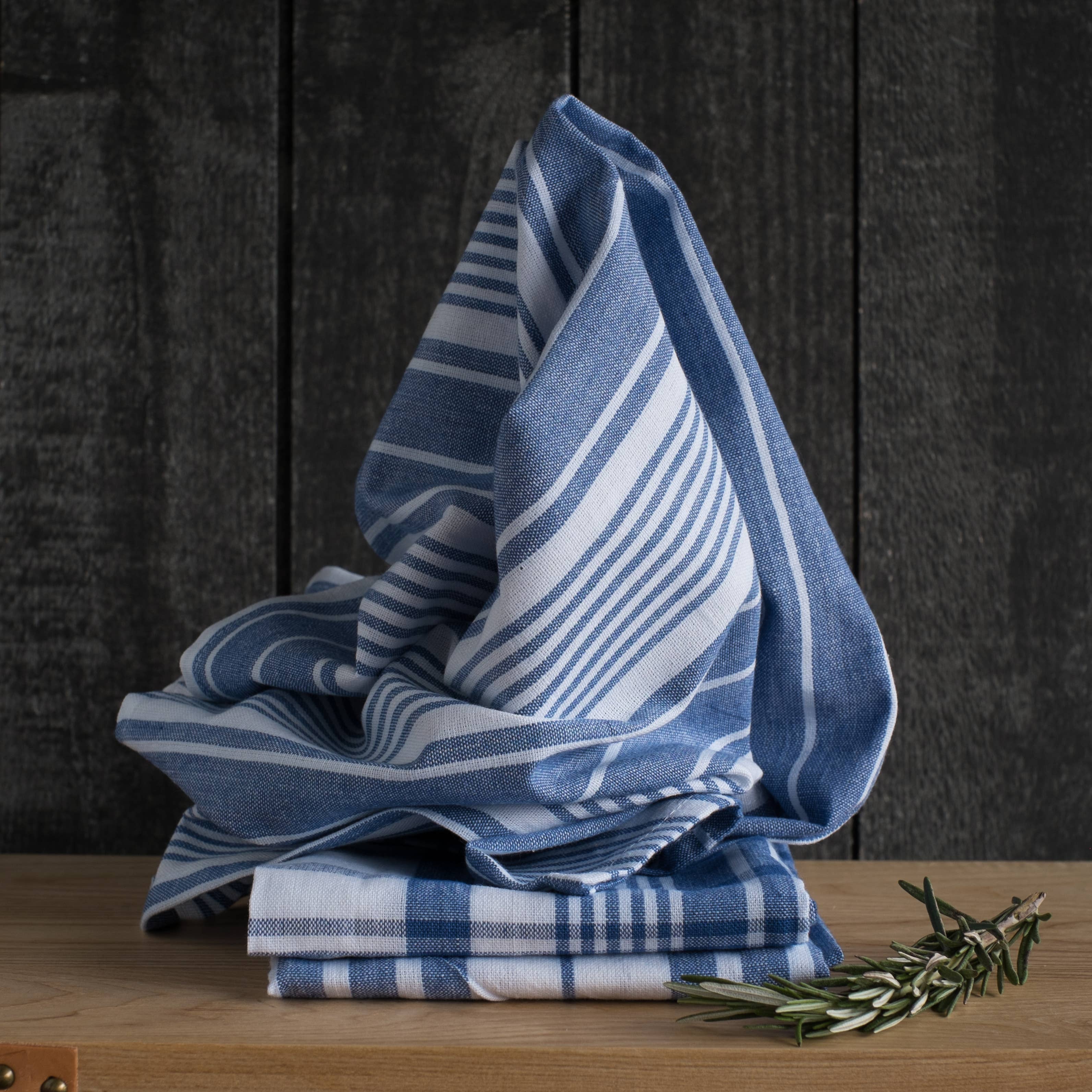 Royal Blue Jumbo Dishtowels Set of 3