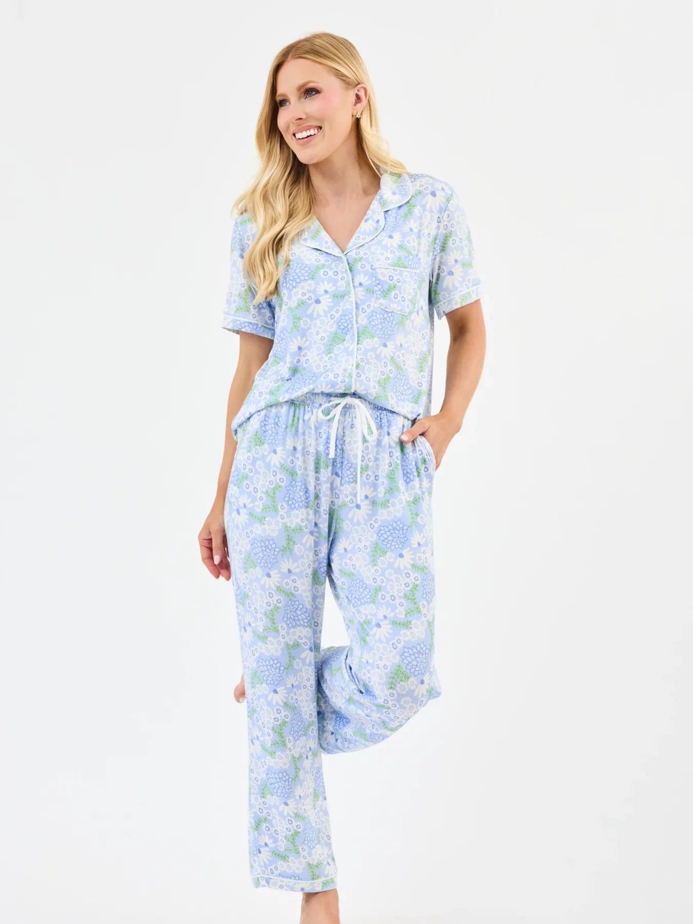 PJ Pant Set Charlotte Daisy Chain- Blue