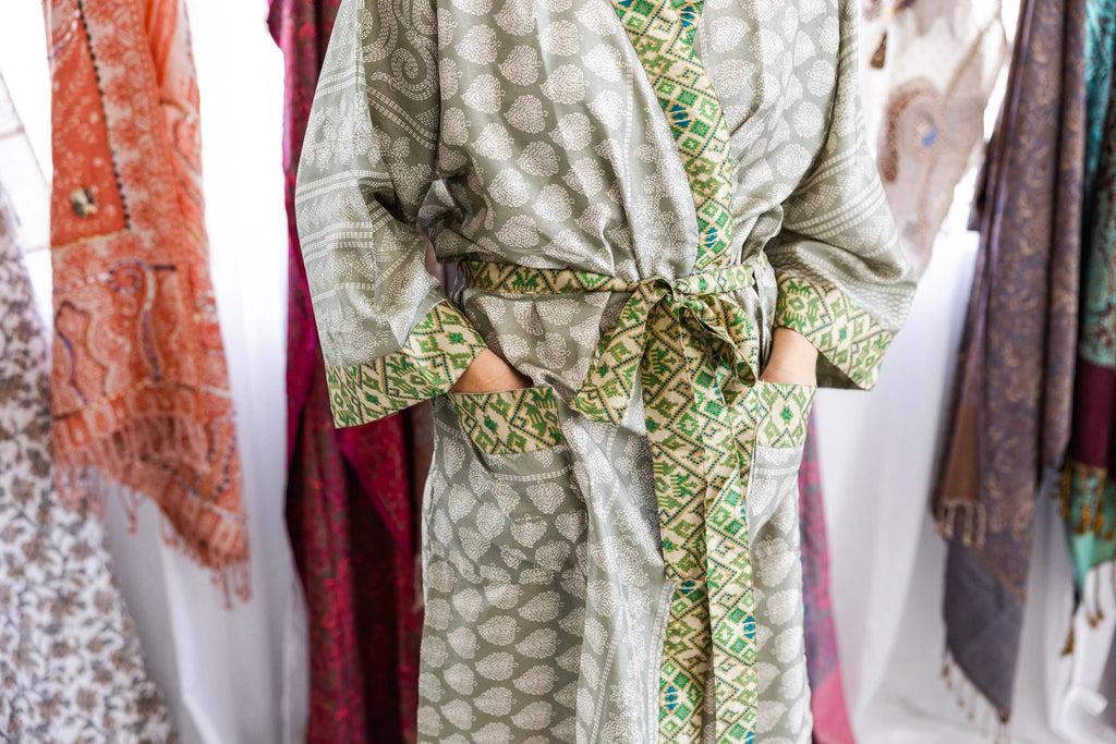 Art Silk Sari Robe Full Length