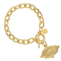 Susan Shaw Wild Boar Intaglio on Thick Chain Toggle Bracelet