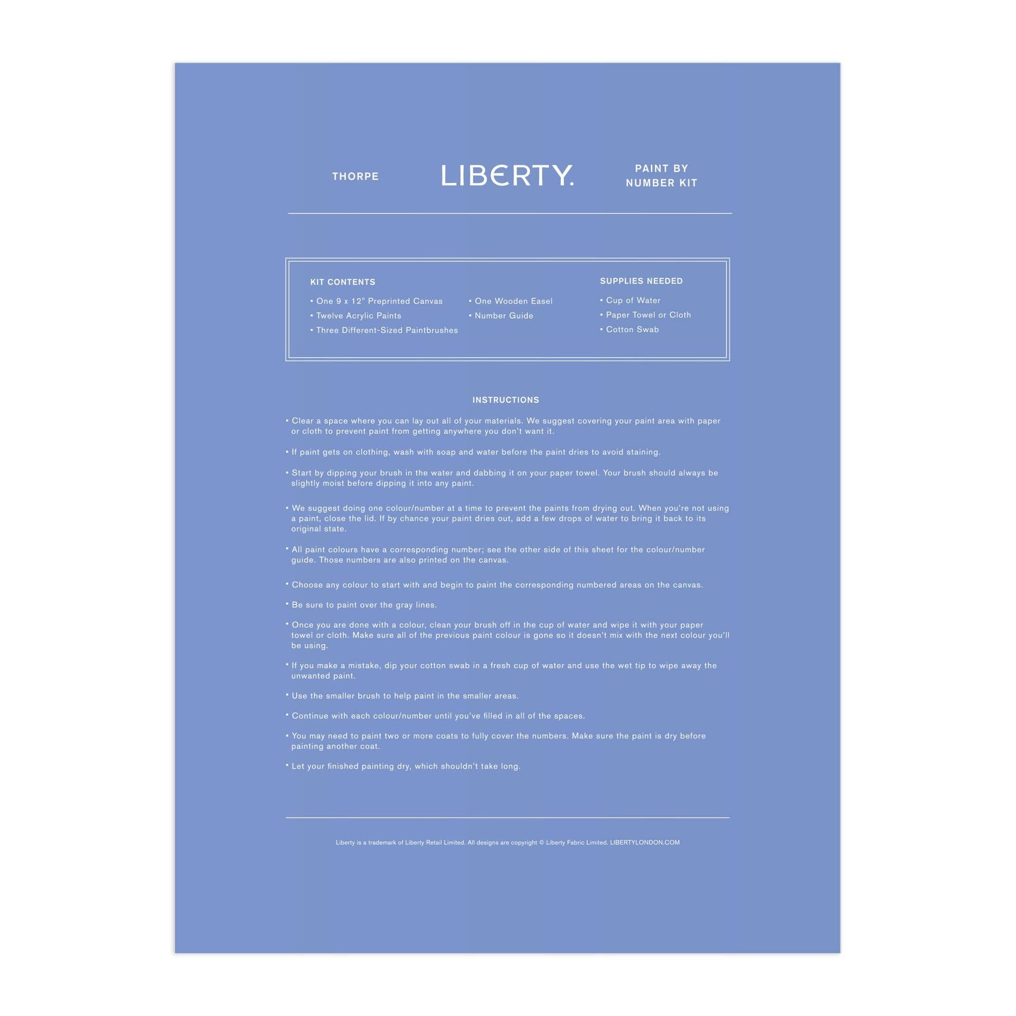Liberty 9 x 12 Paint by Number Kit Thorpe