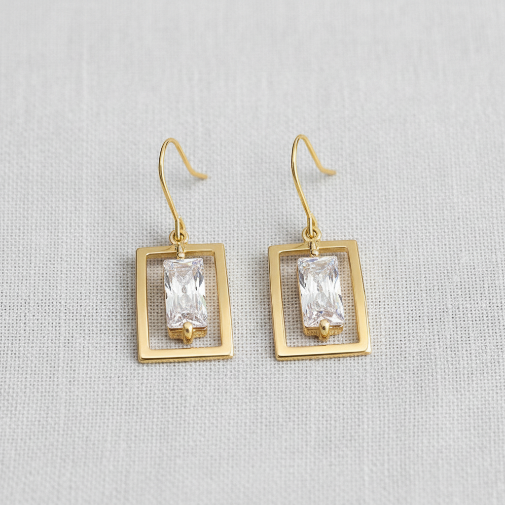 Elegant Square Zircon Earrings